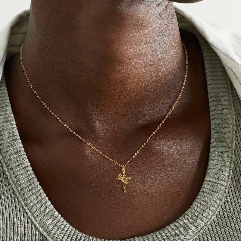 Robaice Upgraded Crown Cross Necklace for Women, 14K Gold Plated Crown Cross Pendant Necklace, Non-Tarnish Faith Jewelry for Women, Christian Religious Gifts for Her - Image 3